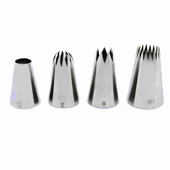 

4 jian tao Medium Large Size Paper Cups Cake Cream Decorating Mouth 304 Stainless Steel Decorating Mouth Cake nai you zui