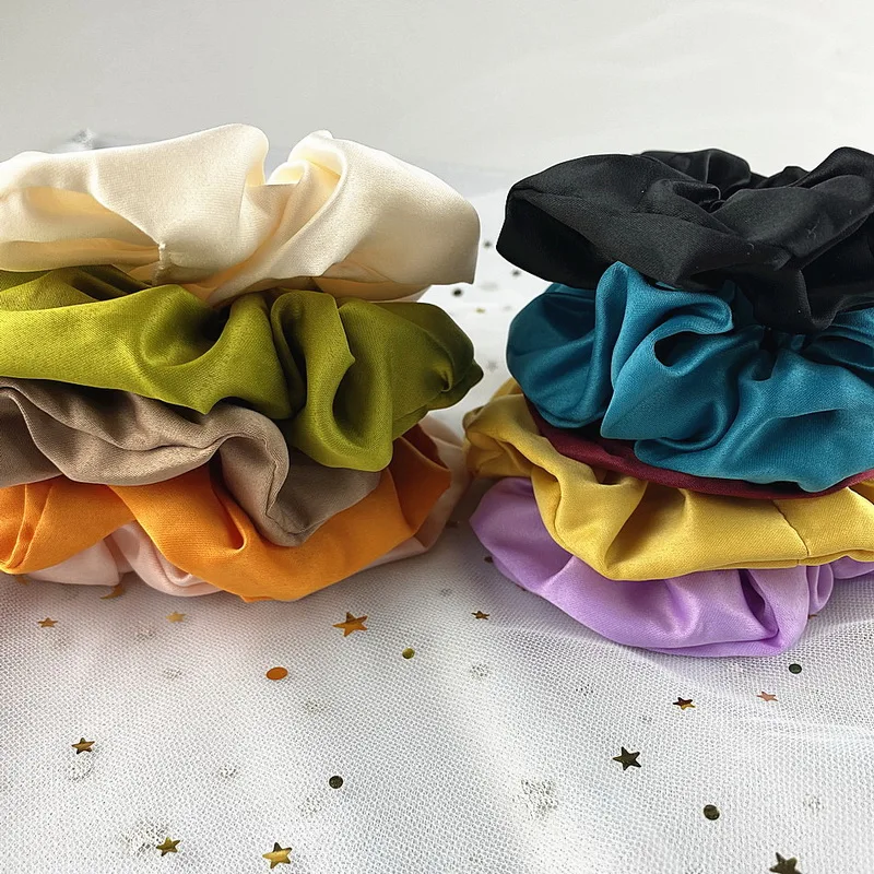 hair bows for women 4pcs/pack Women Elastic Satin Silk Scrunchies Girls Black Rubber Hair Bands Solid Color Hair Ties Rope Chouchou Accessories Set wedding hair clips