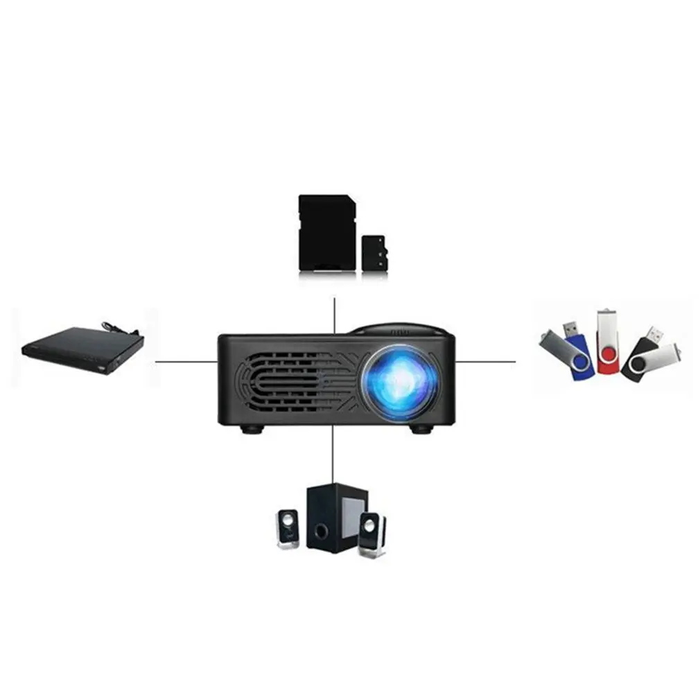 Lumens com Multi-interface Mini Projetor Suporta 1080 p hd 400 Usb av tf Casa Media Player 320x240 Pixels Led rd 814 7 av tf casa media player 320x240 pixels