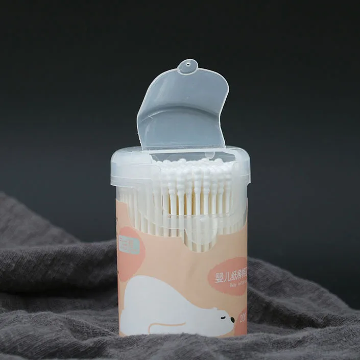 200pcs/Pack Cotton Swabs Cotton Paper Stick Baby Double Fine Head Disposable Cotton Ears Cleaning Health Care Tools