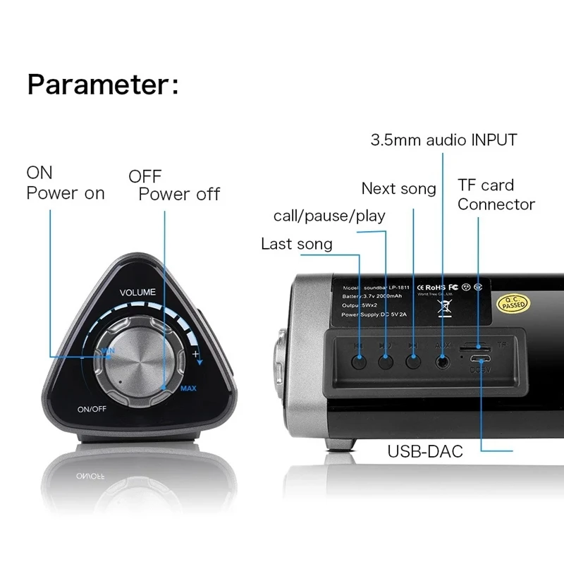 Lp 1811 Bluetooth 5 0 динамик s 10 Вт портативный беспроводной ТВ Саундбар домашний
