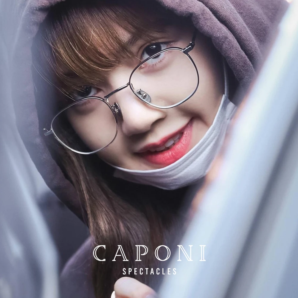 CAPONI Pure очки в титановой оправе женские модные прозрачные Квадратные доступны для