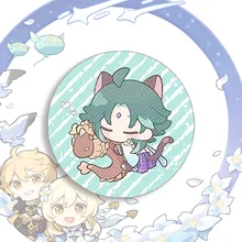 Broche à percussion Genshin 58mm, broche Xiao Zhongli Raiden Shogun Ganyu Cosplay, Badge Anime, accessoires pour sac à vêtements, cadeau, version Q