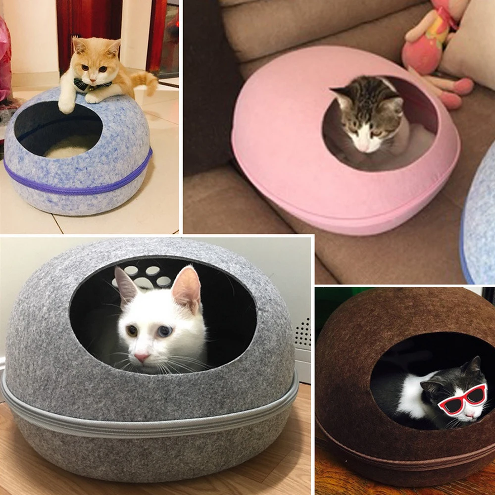 Домик для питомца кошки, кровать в форме яйца, Подушка для сна, коврик для кошки, съемный дышащий домик, гнездо, корзина для кошек, продукт