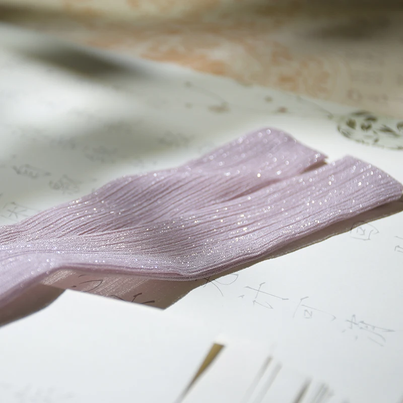 1.5 m purple taro Китайская одежда элементы древности серебро Liangsi ретро платье волосы ленты морщин Твердые Лолита - Цвет: 1.5 m purple taro