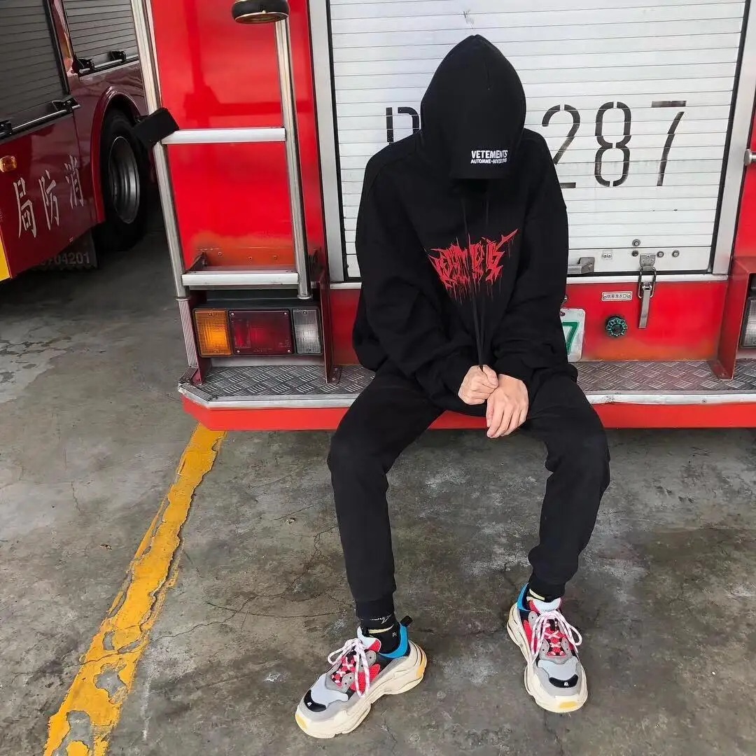 Vetements толстовки 1:1 высокого качества капля крови письмо печать вышивка хип хоп kanye west vetements Толстовка "Fear of God" для мужчин и женщин