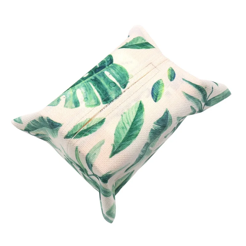 Green Leaf Flamingo Tissue Box Cloth Napkin Storage Bag Paper Container For Party Hotel Home Decoration - Цвет: 3