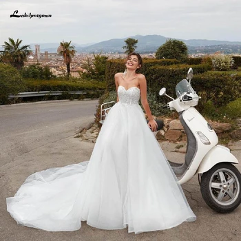 

Off Shoulder Bridal Dress Long Skirt A Line Tulle Wedding Dress Sweetheart 2020 Vestidos Vintage Corset Wedding Gowns