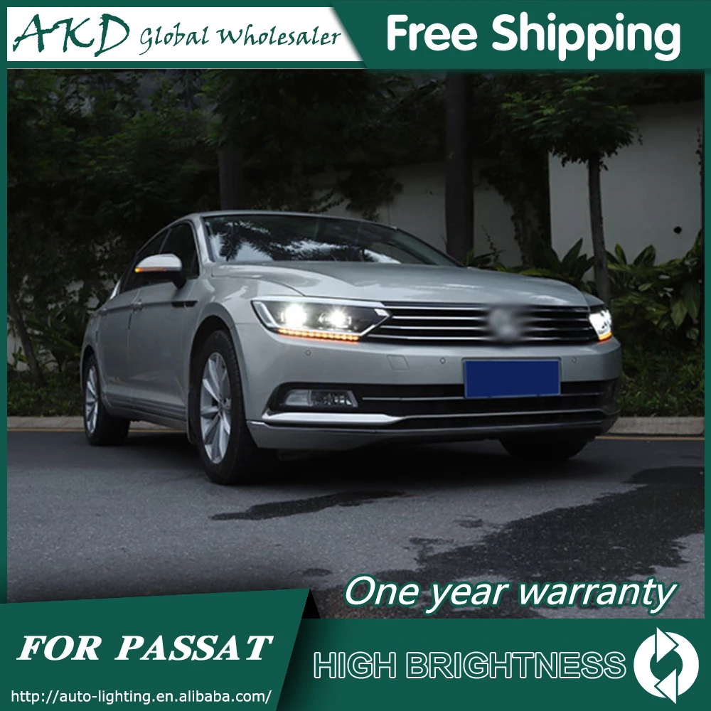 AKD автостайлинг фара для VW Passat B8 EUR Verson 2016 2017 фары светодиодный ные DRL H7 D2H Hid