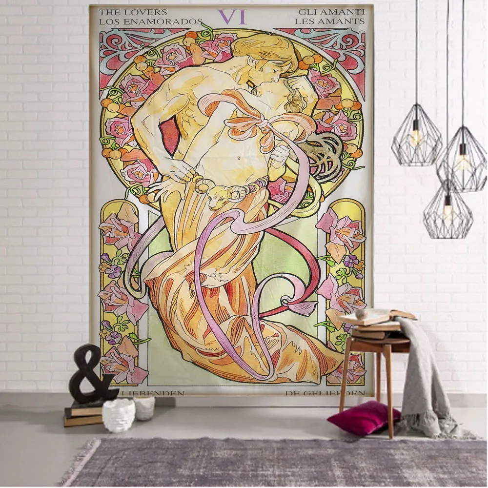 Tarot Kaart Waarzeggerij Wandtapijt Kunst Deco Deken Gordijn Opknoping In De Slaapkamer Woonkamer Decoratie Mysterieuze Boho Stijl