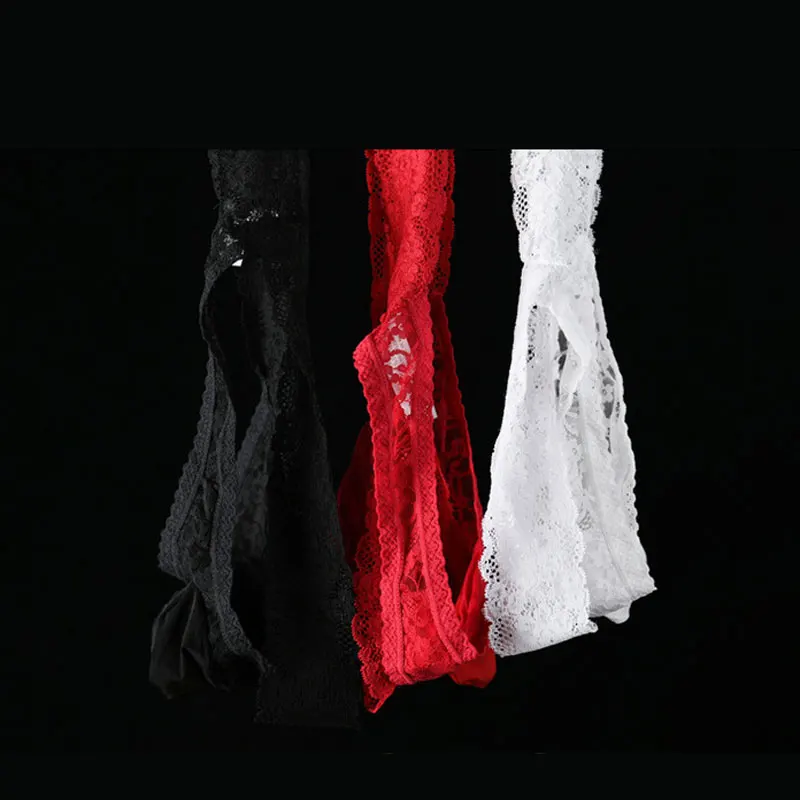 Sexy Panties Sissy Lace U Convex Penis Pouch tanga hombre See Thro G String Homme Erotic Lingerie Men Underwear Thong Panties