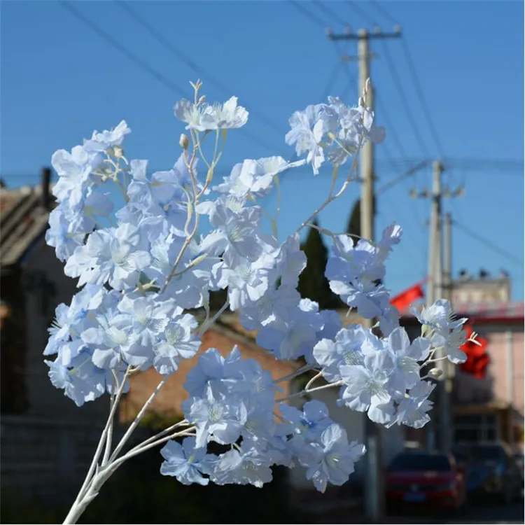 10Pcs Fake Cherry Simulation 23.62" Length Simulation Encrypted Sakura for Wedding Home Decorative Artificial Flowers