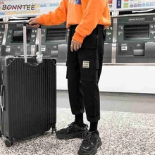 Мужские брюки размера плюс, более размера, брюки в стиле хип-хоп, мужские черные спортивные штаны, Корейская уличная одежда с карманами, хаки, Новое поступление