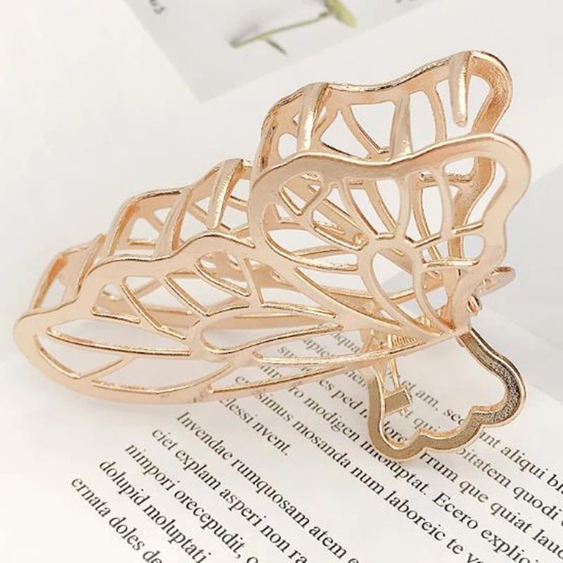 metal hair clips Women Girls Large Size Geometric Hair Claw Clamps Metal Butterfly Shape Hair Claw Clip Hairpin Hair Accessories headbands for women