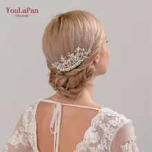 YouLaPan HP23 свадебная тиара из жемчуга свадебный гребень свадебные аксессуары для волос ручной работы хрустальные свадебные украшения для волос Свадебная расческа для волос