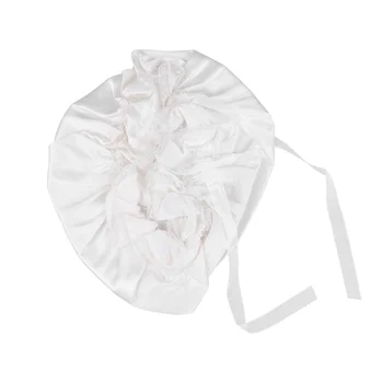 

Night Sleep Cap Elastic Silk Soft Sleeping Hat Bathing Cap Head Cover for Women Lady (Black)