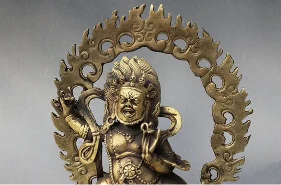 YM 317 тибетский буддийский храм бронза Vajrapani Chana Dorje гнев Tutelary Статуэтка Бога