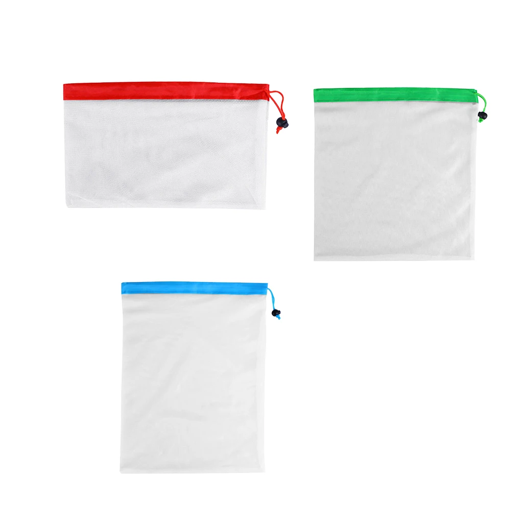 

Reusable Mesh Storage Bag Grocery Shopping Fruit Vegetable Toys Storage Drawstring Mesh Bag