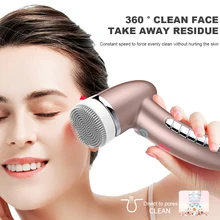 

Multifunction Facial Cleansing Brush Silicone Rotating Dead Skin Remover Exfoliating Face Pore Cleaner USB Rechargeable