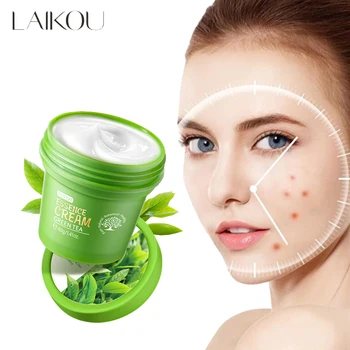 LAIKOU Green Tea Essence Facial Cream Anti Acne Oil-control Smoothing Skin Shrink Pores Whitening Moisturizing nourishing Cream