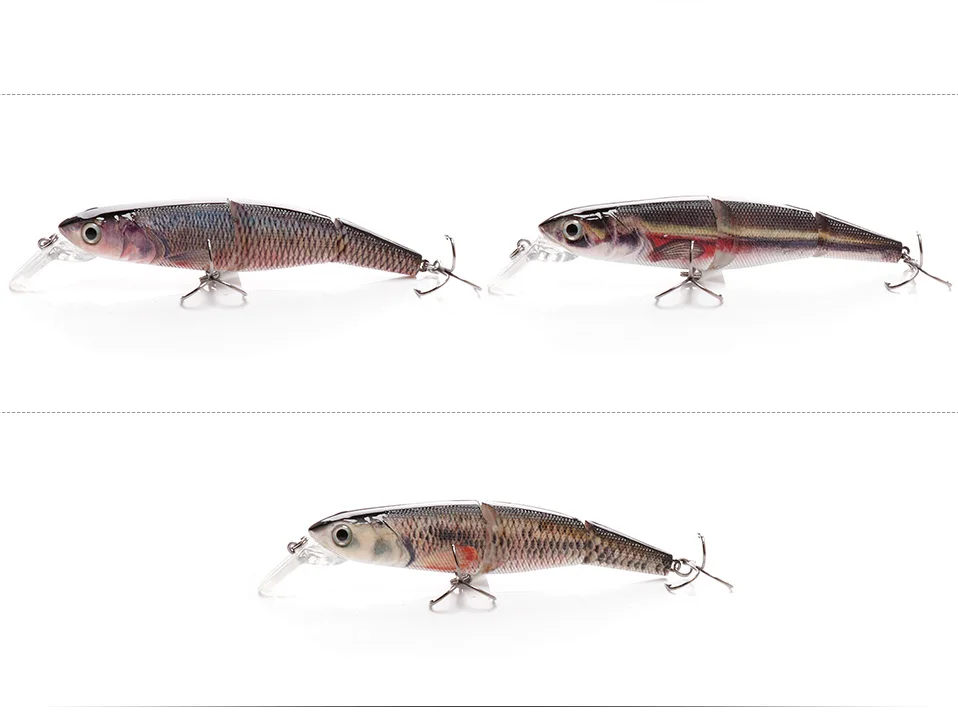 TREHOOK Железная пряжка соединенная 3 сегмента Swimbait 10,5 см 16 г Черный Гольян воблеры жесткая приманка для рыбалки приманка, рыболовные снасти