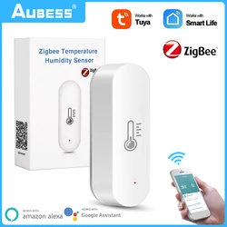 Capteur de température Tuya ZigBee, application de maison intelligente, surveillance en temps réel, alimenté par batterie pour passerelle Alexa Google Home requise, 1/4 pièces 