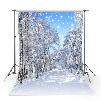 

Background Snow Storm Silver Forest Blue Sky Star Scene Landscape Portrait Photograpy Backdrops Photophone For Photo Studio