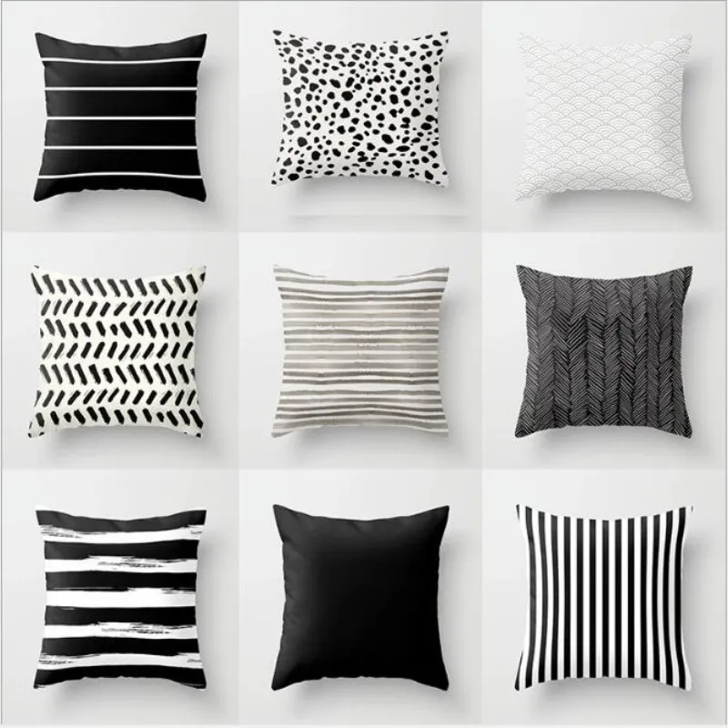 Nordic Stripes Geometric Cushions Cover 