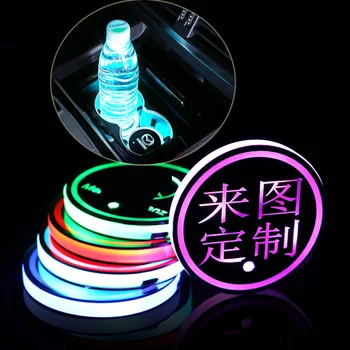 

1pcs New Fashion Car Styling For AMG Mercedes Benz W212 W211 W210 GLC Logo Light LED Cup Drink Holder Anti Slip Car Accessories
