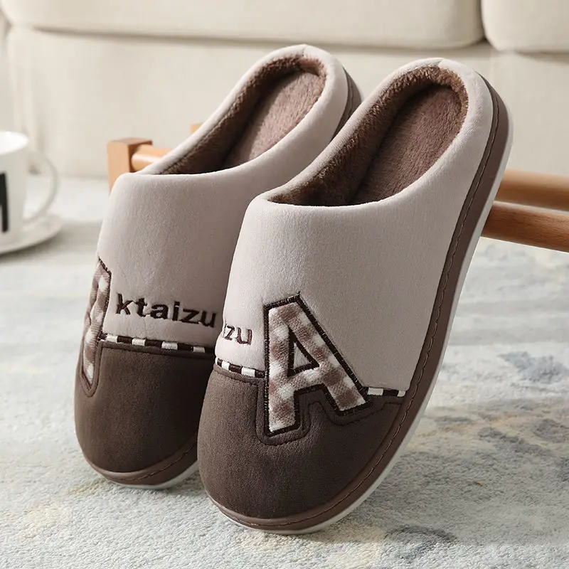 

Men house fur slippers 2020 new arrival unisex winter fuzzy slides man's cheap velvet house shoes men slippers