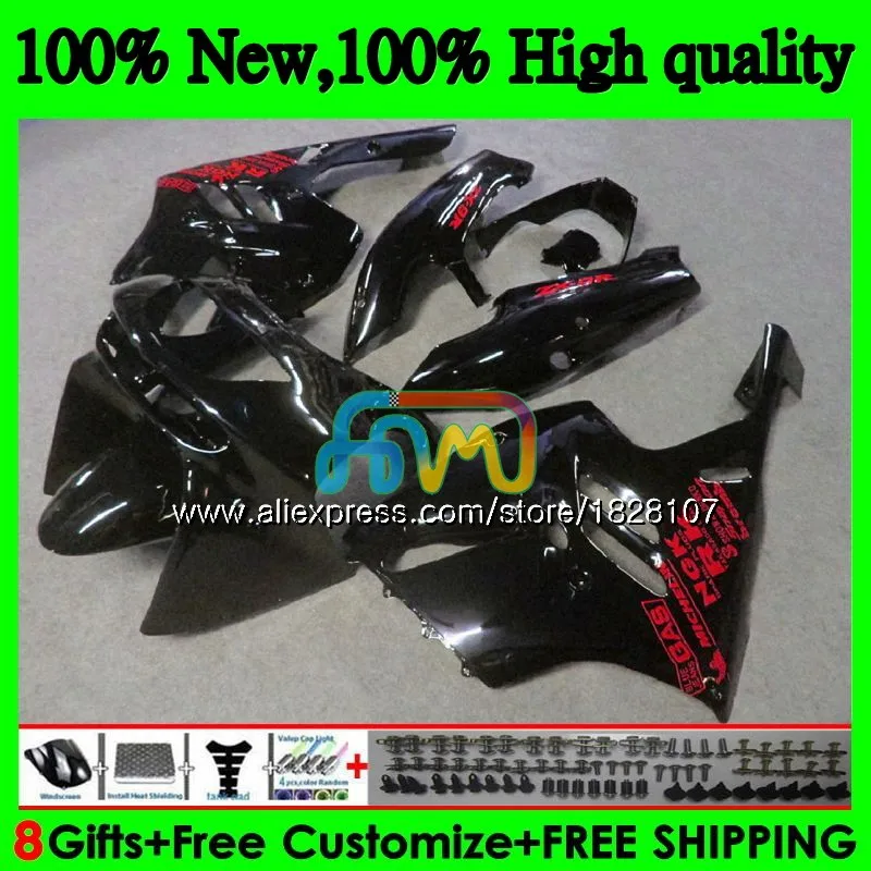 Корпус для KAWASAKI ZX900 900 CC ZX глянцевый черный 900 9 R 19BS. 27 9R 900CC ZX-9R ZX9R 94 95 96 97 1994 1995 1996 1997 обтекатели комплект