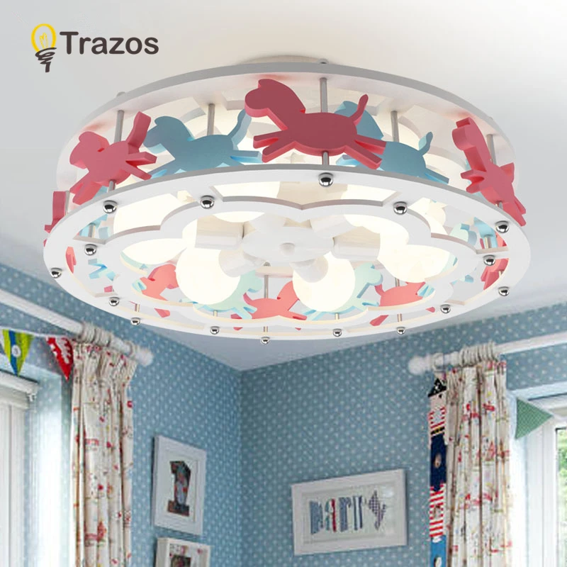 TRAZOS, троянский конь, светодиодный потолочный светильник для гостиной, деревянный современный потолочный светильник для гостиной, детская спальня, осветительные приборы