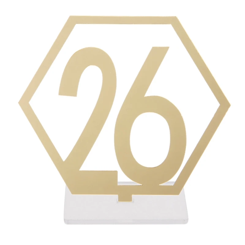 20x 21-40 шестигранный стол номер Свадебный акриловый знак стойка для приема центральный E65B