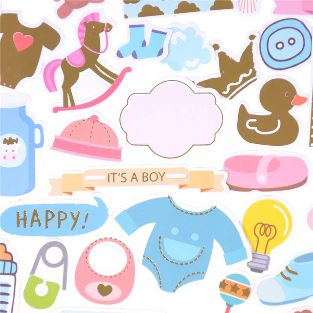 73pcs Happy Planner/Card Making/Journaling Project Cute Colorful Hello Baby  Die Cuts Stickers for Scrapbooking - AliExpress