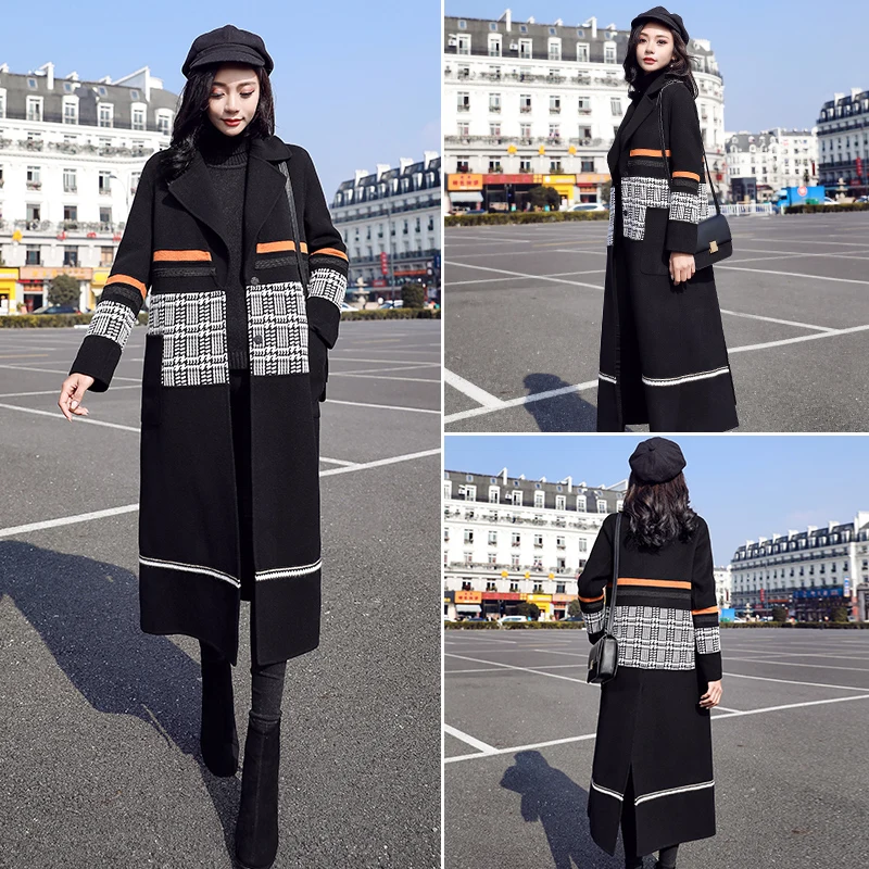 KMETRAM, модное шерстяное пальто, женская куртка на осень и зиму, женская одежда, винтажное теплое длинное шерстяное пальто, манто для женщин