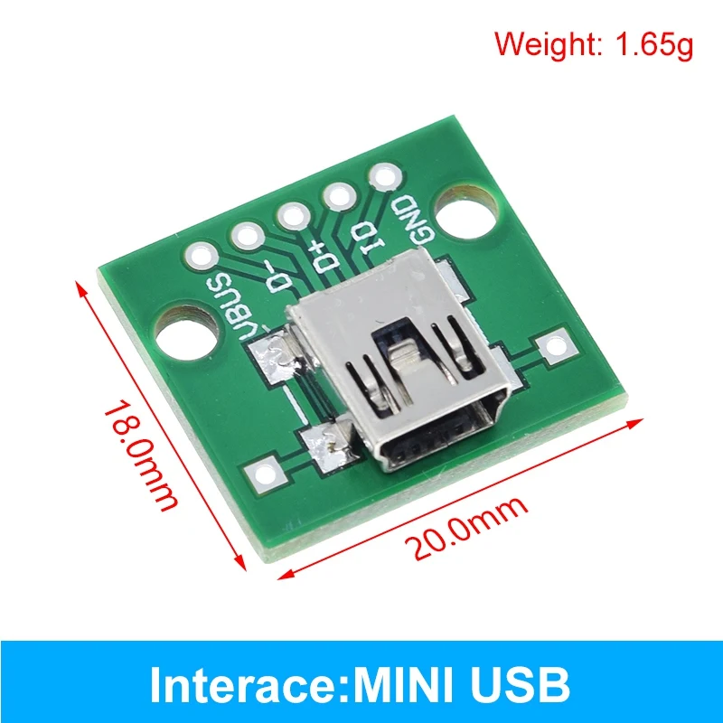 5PCS USB Stecker/MINI MICRO USB zu DIP Adapter buchse 2,54 Stecker B Typ-C USB 2,0 3,0 Weibliche PCB Konverter – Detail 10