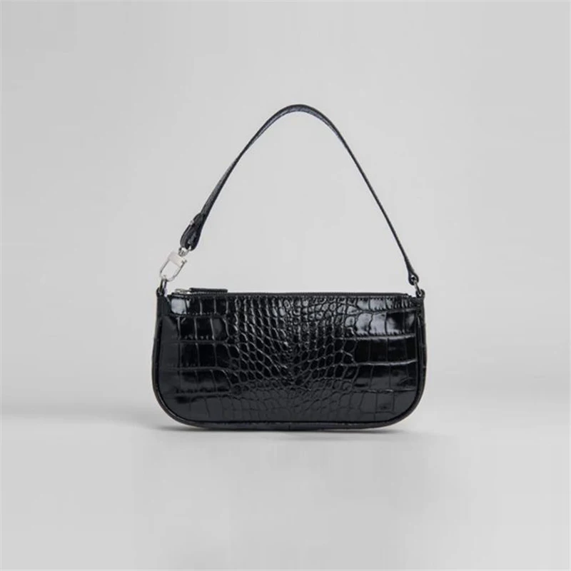 

Women Shoulder Bags Vintage Baguette Ins Fashion Kendall Jenner Bags For Women Savi Bag Zipper Solid Pu Leather Handbags 2020