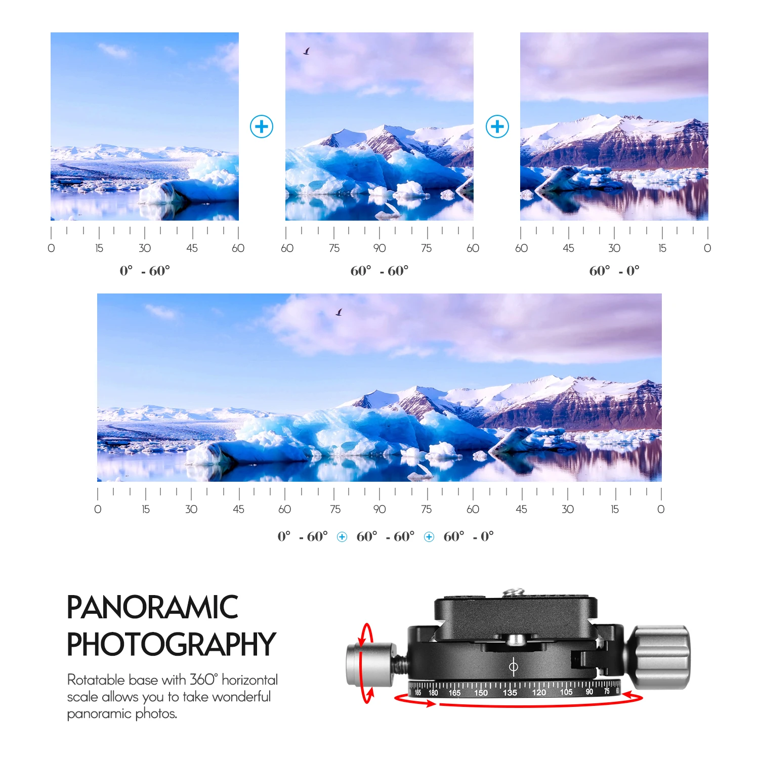 Панорамная головка штатива Andoer PAN 03 БЫСТРОРАЗЪЕМНАЯ пластина зажим адаптер Arca Swiss