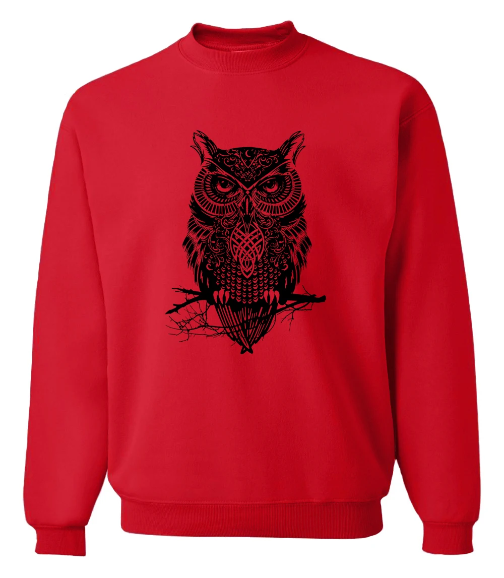 new spring winter fashion owl animal sweatshirt hoodies hip hop style streetwear slim fit brand clothing tracksuit men - Цвет: red1