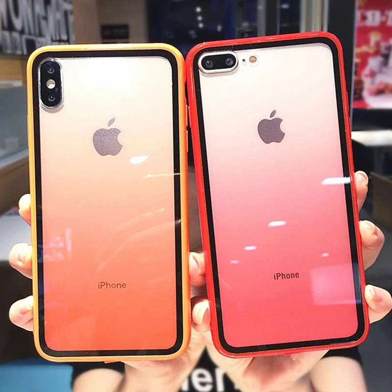 Цветной градиентный Прозрачный чехол для телефона iphone 11 XS Max XR X XS 6 6S 7 8 Plus противоударный чехол для телефона акриловая задняя крышка