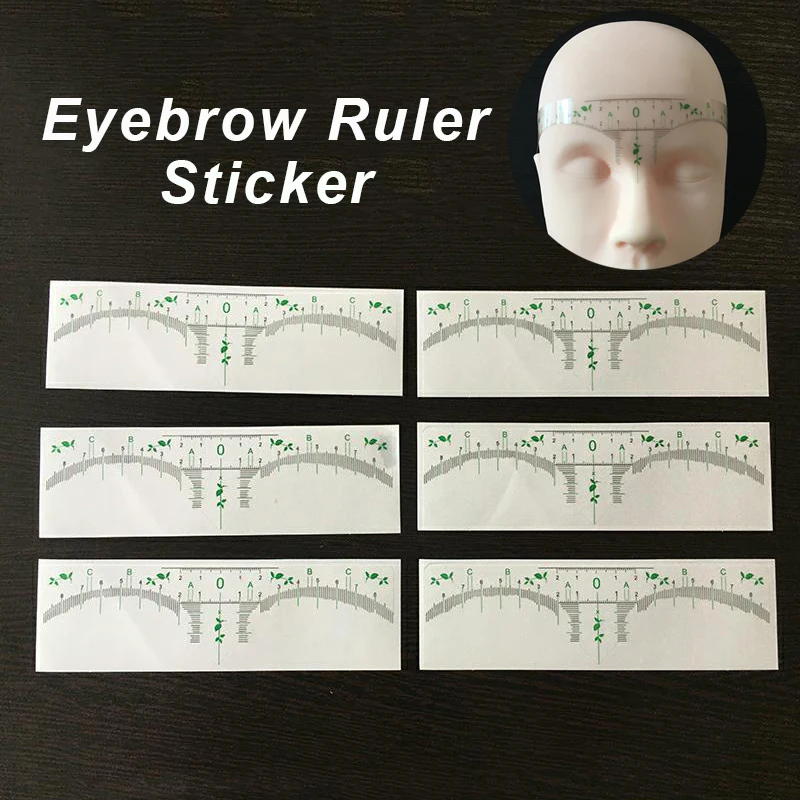 

50pcs Disposable Microblading Eyebrow Ruler Sticker Permanent Makeup Accessory Eyebrow Stencil PMU Brow Shaping Measuring Tools