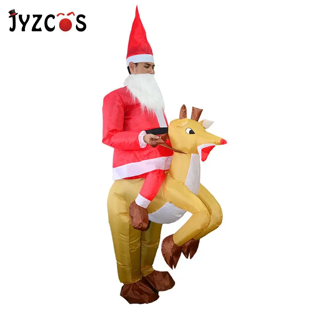 JYZCOS карнавальный костюм Санта Клауса, Рождественский надувной костюм, забавное праздничное платье, костюм на Хэллоуин, карнавальный костюм для взрослых