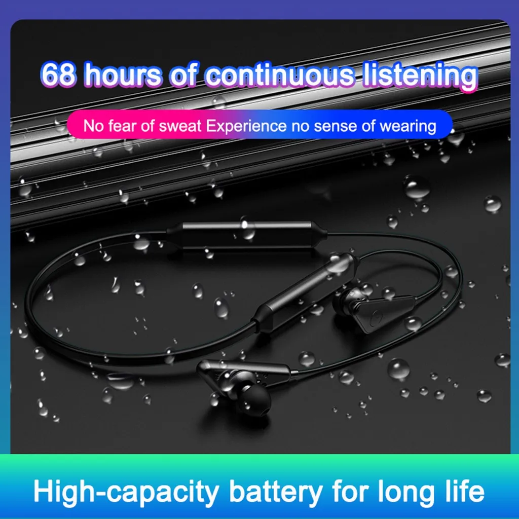 Bluetooth 5 0 Fashion Sports Multi function Big Battery Earphone Wireless Stereo Neck Headset Hanging Sport Headphone
