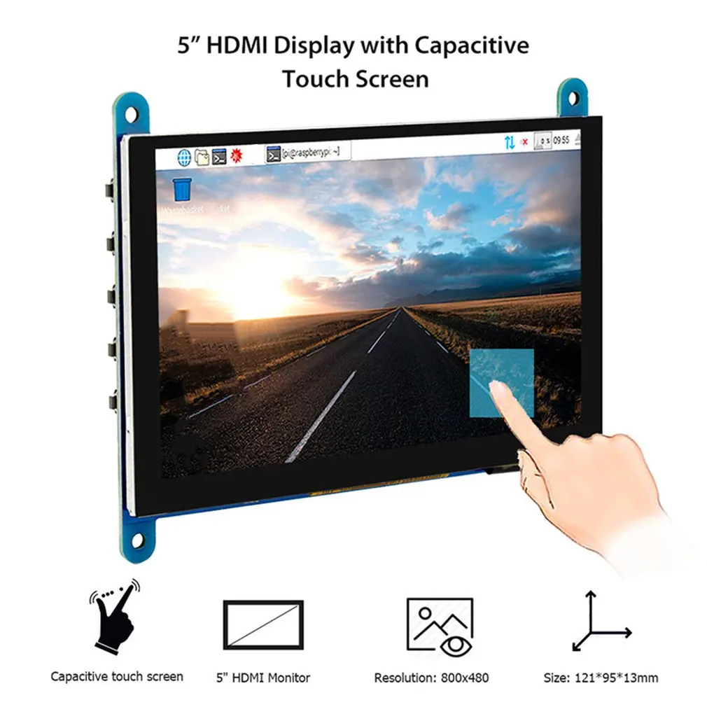  5-inch LCD monitor HDMI 800X480 HD touch screen capacitive screen for Raspberry Pi 4 Model B 3B+/3B