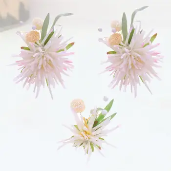 

1 Pc Flower Hairpin Beads Colorful Fake Flower Exquisite Decorative Hairpins Headdress For Show Beach Travel (Pink)