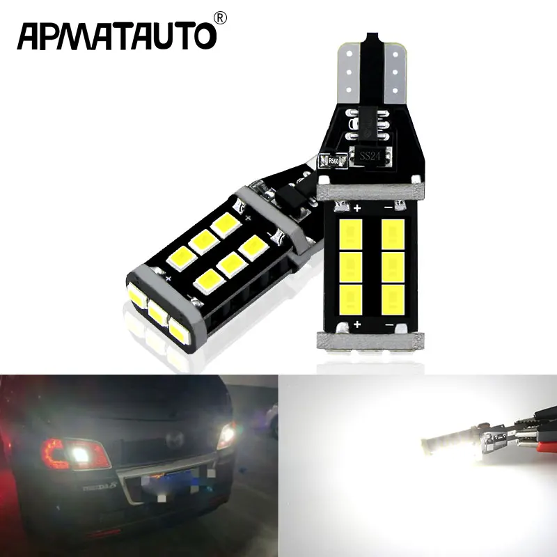 Apmatauto 2 шт. W16W светодиодный Canbus T15 921 912 резервный фонарь заднего хода автомобиля