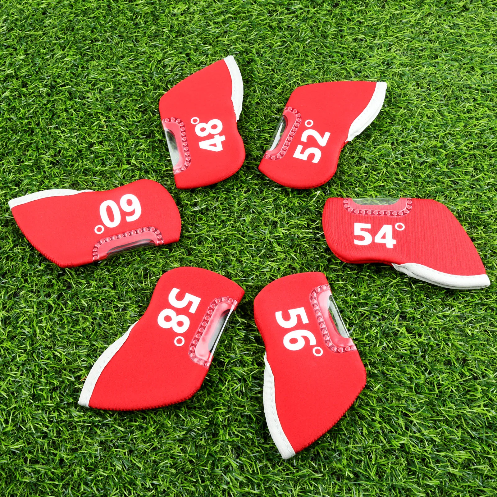 Red Golf Club Iron Head Covers Neoprene Golf Headcover Club Heads