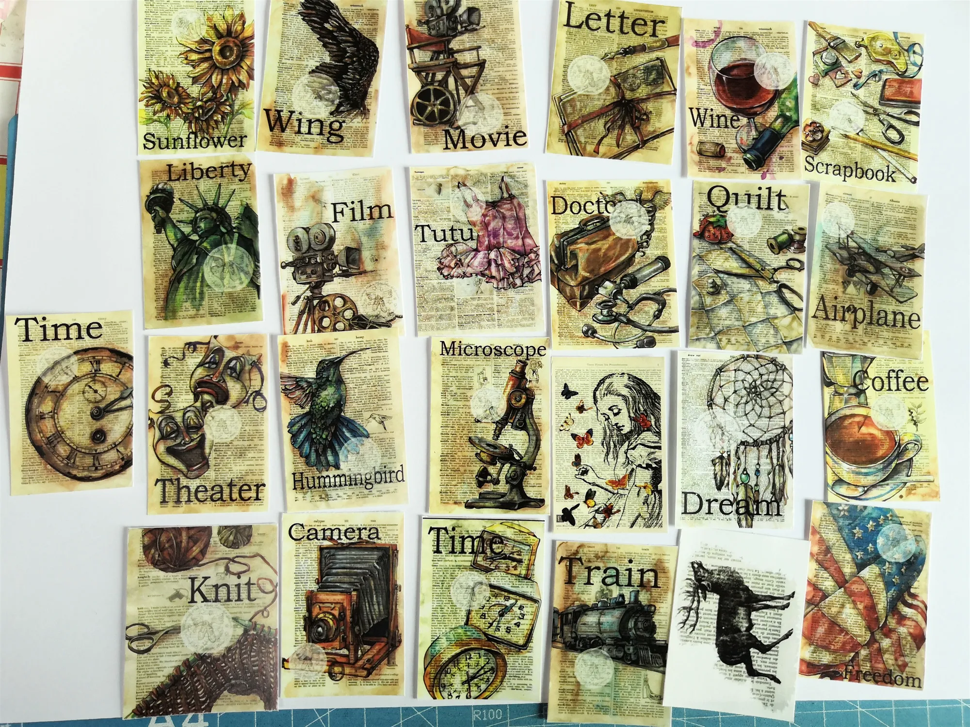 25pcs/pack Vintage items / illustrations Decorative Planner Sticker DIY Scrapbooking diary album Stickers escolar