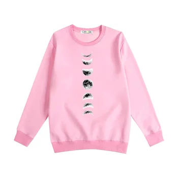 

2019 New Sports Lunar Eclipse Print Long Sleeve Round Neck Pullover Women's Sweatshirt