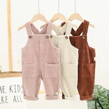Комбинезон для маленьких мальчиков и девочек, хлопковый комбинезон с карманами, детские комбинезоны, Свободный комбинезон, штаны
